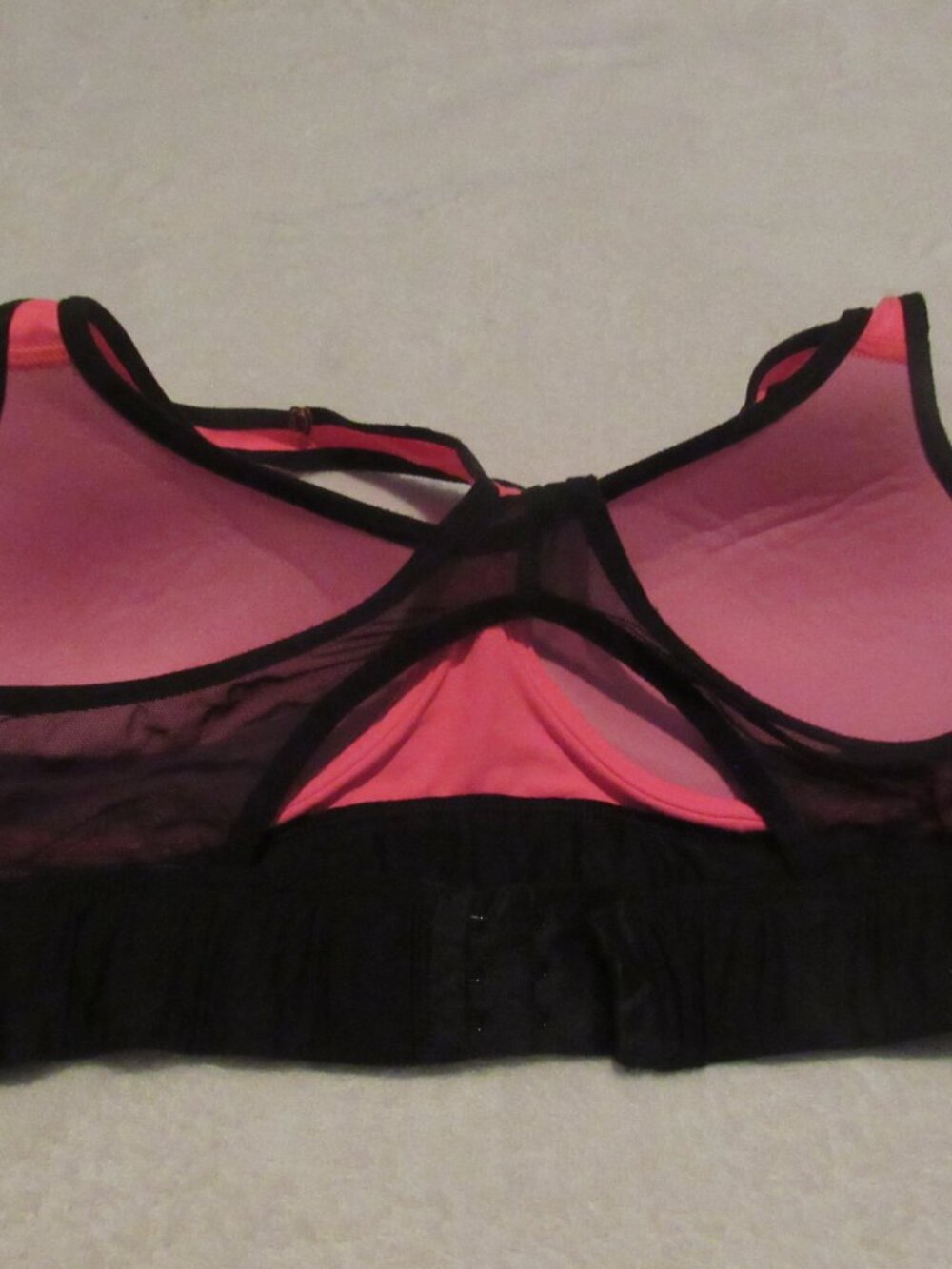 Victoria's Secret PINK Pink/Black Sports Bra  Medium USED - Picture 4 of 6